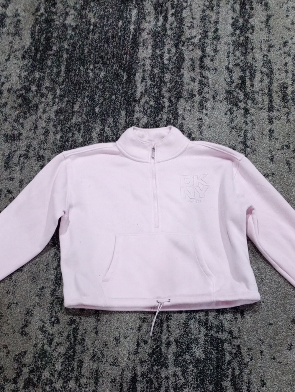 DKNY Light Pink Half-Zip Cropped Pullover Jacket